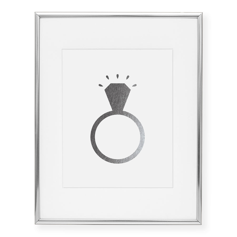 Diamond Ring Foil Art Print