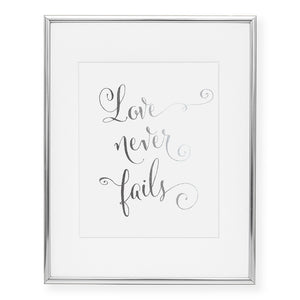 Love Never Fails Foil Art Print