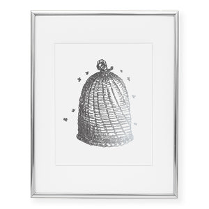 Vintage Beehive Foil Art Print