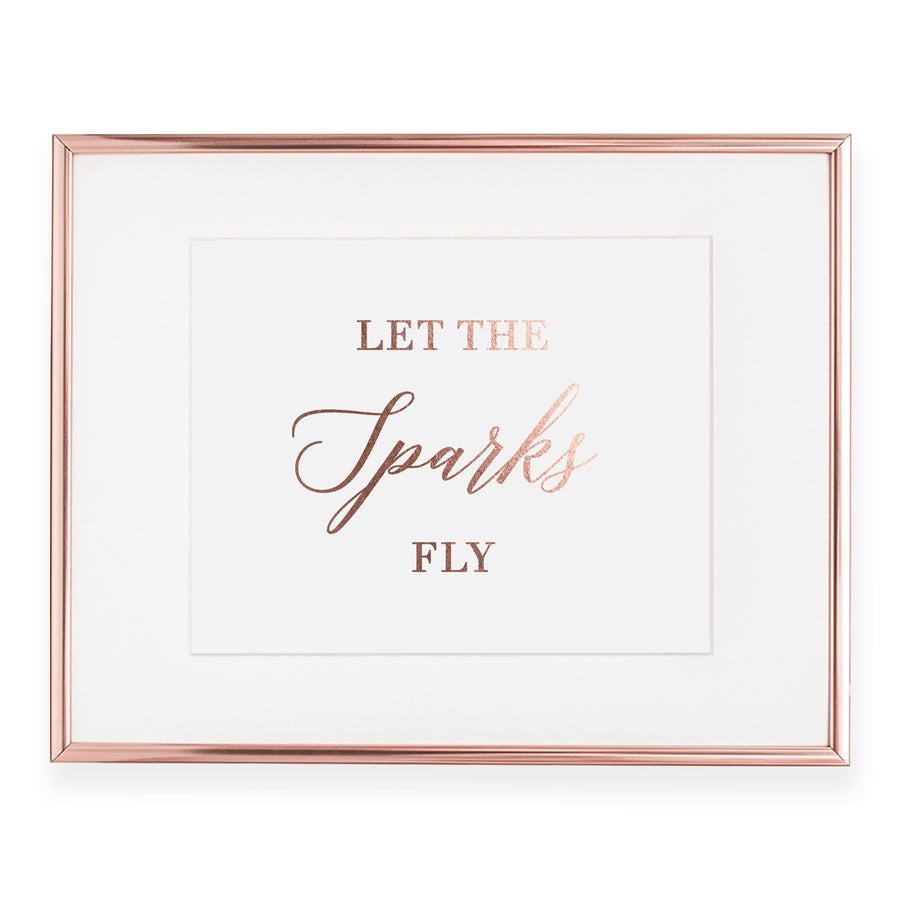 Let The Sparks Fly Rose Gold Foil Art Print