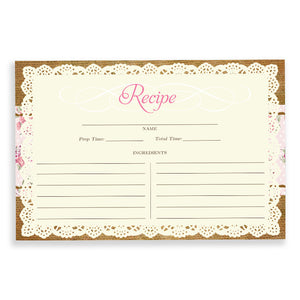 Lace Recipe Cards |  Faith Pink