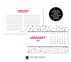 2021 Spotty Dots Desk Calendar by Digibuddha | Coll. 20