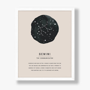 Gemini Zodiac Sign Art Print