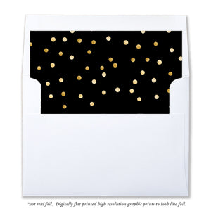 Festive Black and Gold Envelope Liners | Gunnar