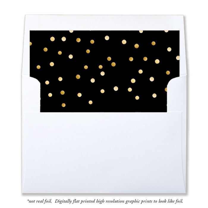 Festive Black and Gold Envelope Liners | Gunnar