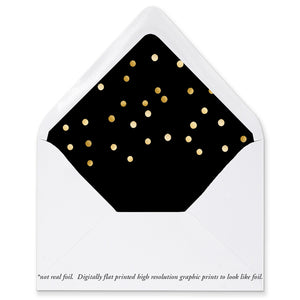 Festive Black and Gold Envelope Liners | Gunnar