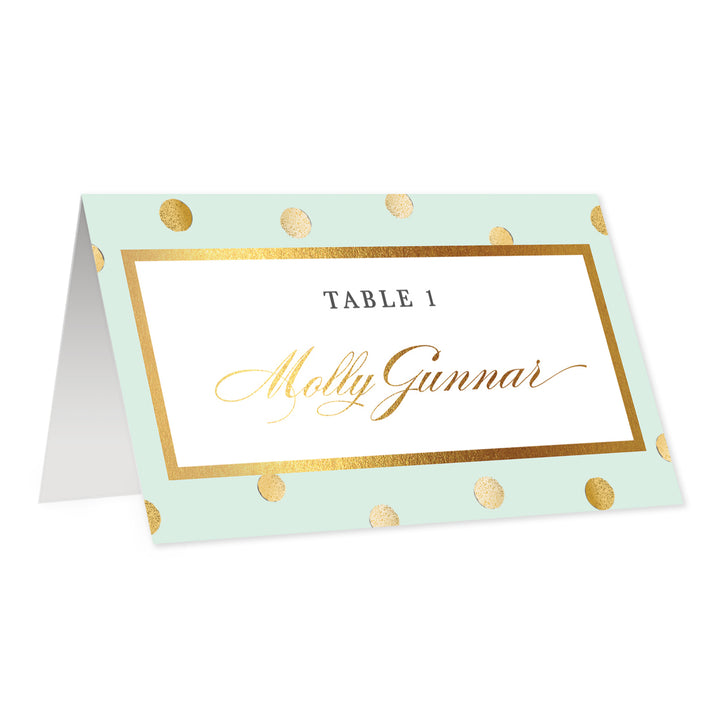 Mint Place Cards with Gold Dots | Gunnar