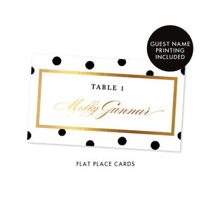 White Place Cards with Black Dots | Gunnar