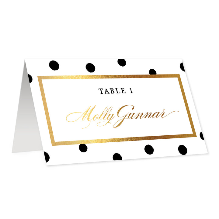 White Place Cards with Black Dots | Gunnar