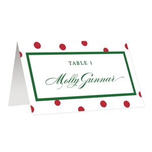 White Place Cards with Red Dots | Gunnar