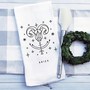 Aries Zodiac Sign Tea Towel