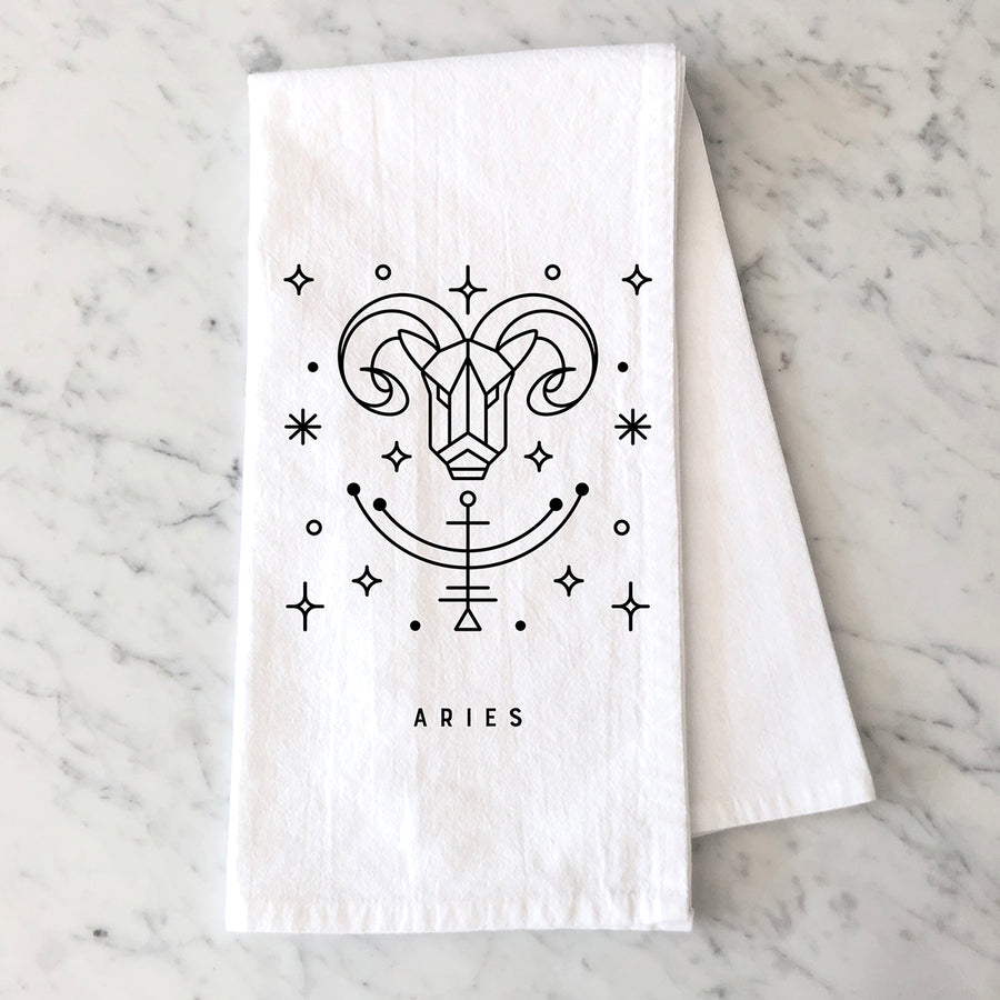 Aries Zodiac Sign Tea Towel