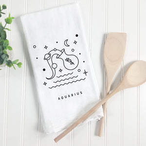 Aquarius Zodiac Sign Tea Towel