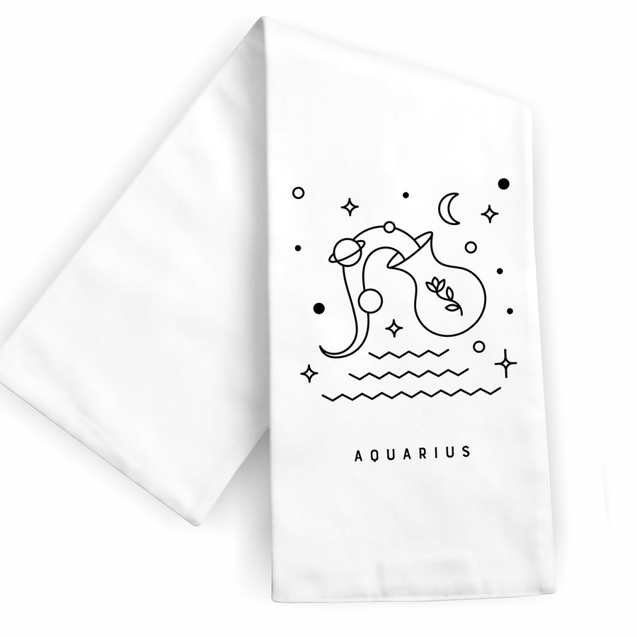 Aquarius Zodiac Sign Tea Towel