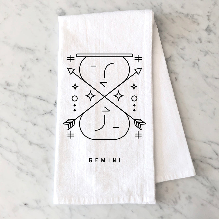 Gemini Zodiac Sign Tea Towel