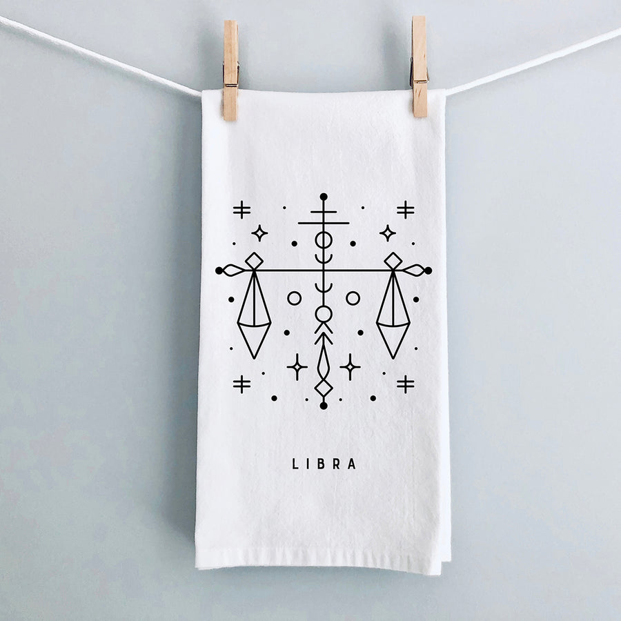 Libra Zodiac Sign Tea Towel