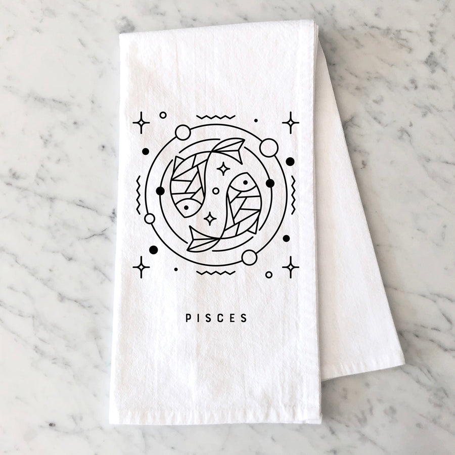 Pisces Zodiac Sign Tea Towel