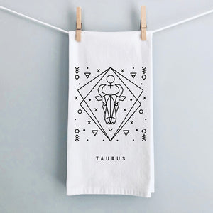 Taurus Zodiac Sign Tea Towel