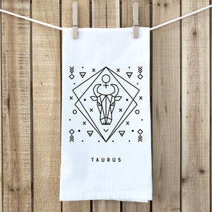 Taurus Zodiac Sign Tea Towel