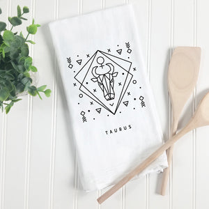 Taurus Zodiac Sign Tea Towel