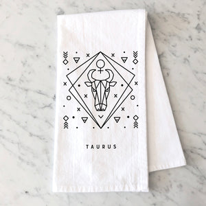 Taurus Zodiac Sign Tea Towel