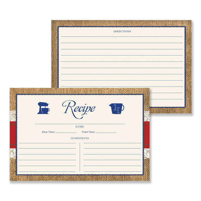 Lace Recipe Cards |  Hillary Red