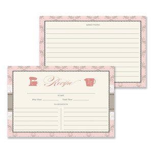 Lace Recipe Cards |  Hillary Pink Damask