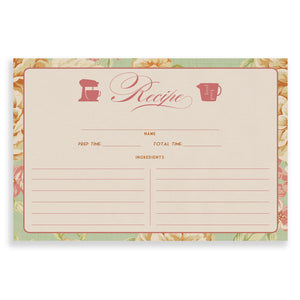 Mint Rose Damask Recipe Cards | Jackie