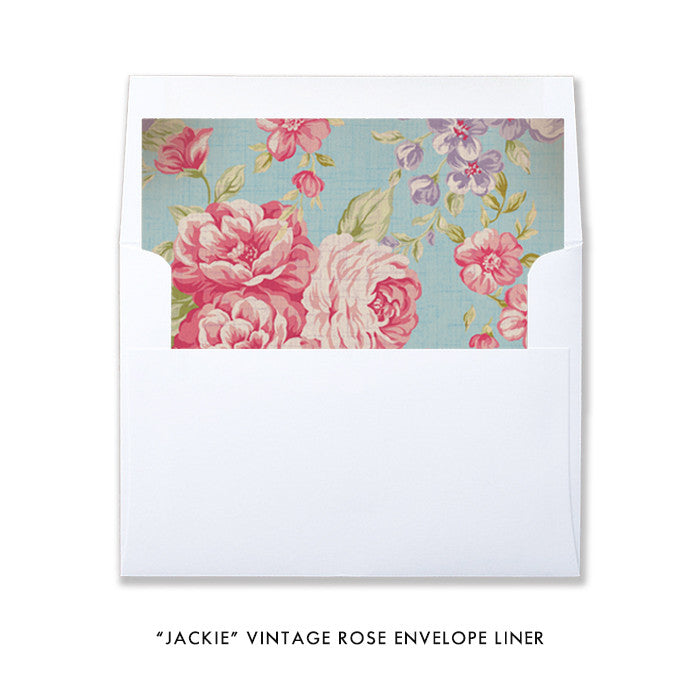 "Jackie" Vintage Rose Baby Shower Invitation