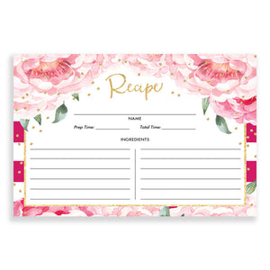Magenta + Pink Peony Recipe Cards Gift Set  |  Jenn