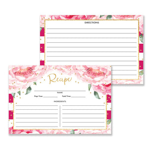 Magenta + Pink Peony Recipe Cards Gift Set  |  Jenn
