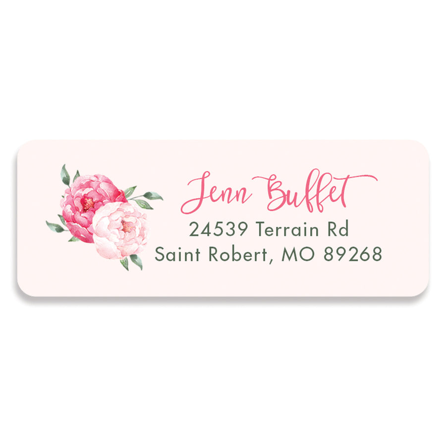 Peony and Blush Pink Address Labels | Jenn