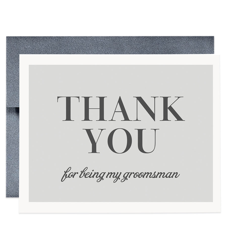 Thank You For Being My Groomsman Card, gray | Josh