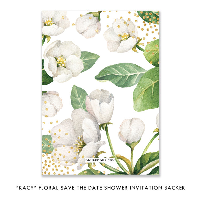 "Kacy" Floral Save The Date Card