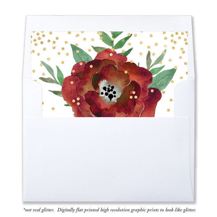 "Katelyn" Floral + Gold Sprinkles Envelope Liners