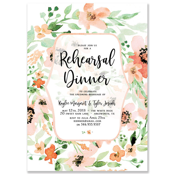 "Kaylee" Floral Rehearsal Dinner Invitation