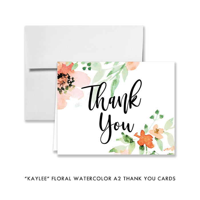"Kaylee" Floral Watercolor Thank You Card