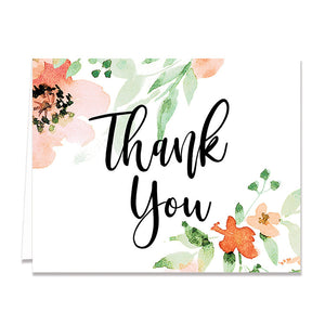 "Kaylee" Floral Watercolor Thank You Card