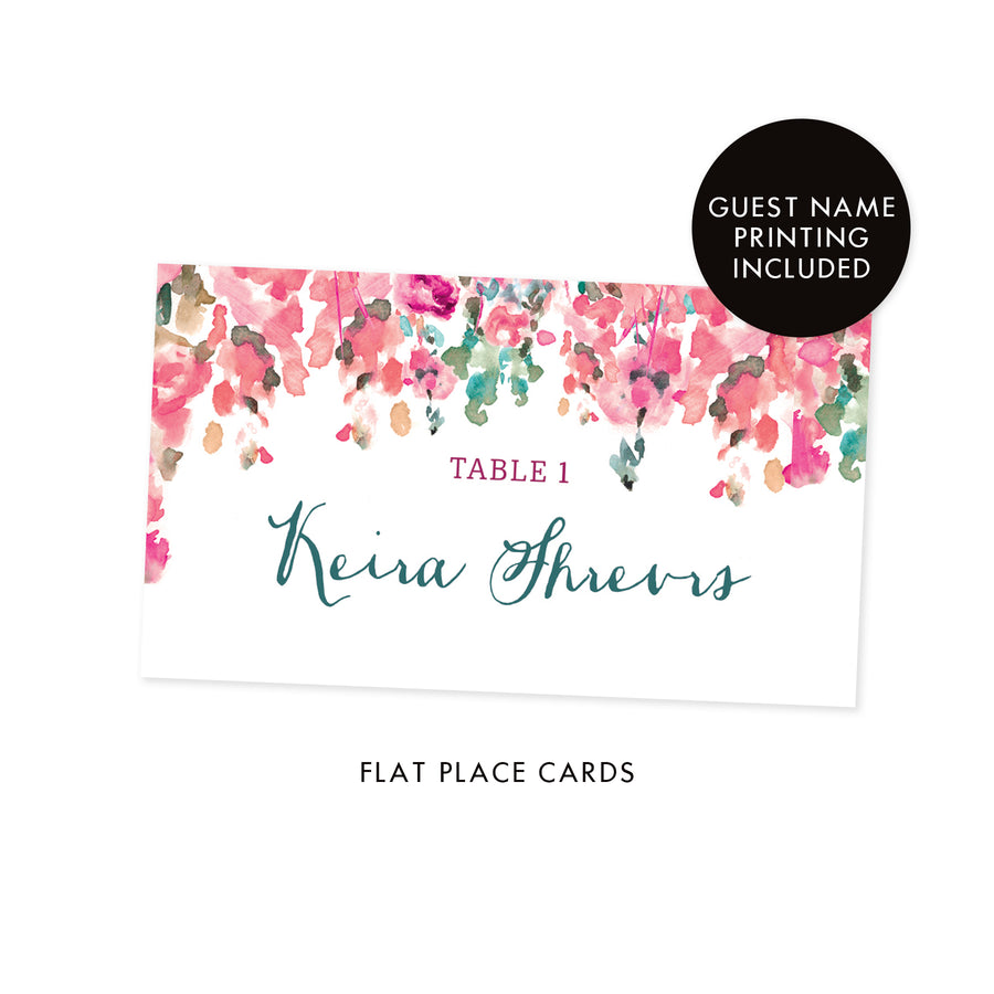 Pink Floral Place Cards | Keira