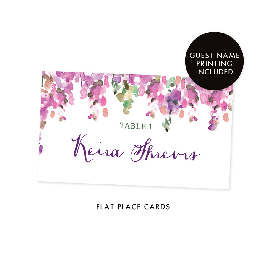 Purple Floral Place Cards | Keira