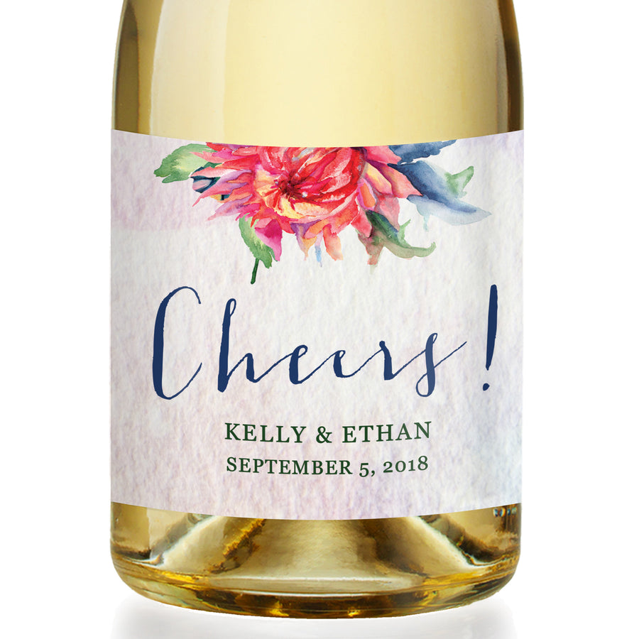 "Kelly" Boho Floral Engagement Champagne Labels