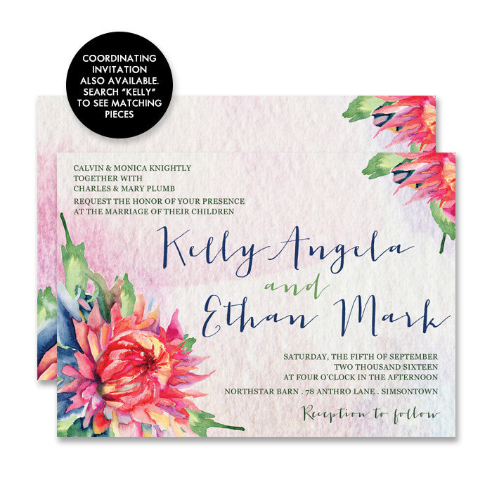 "Kelly" Boho Floral RSVP Card