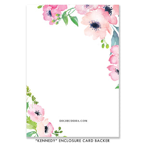"Kennedy" Floral  Watercolor Enclosure Card
