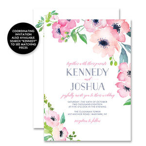 "Kennedy" Floral  Watercolor Enclosure Card