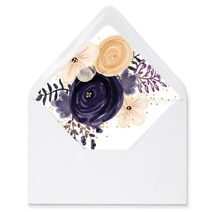 "Kerri" Boho Plum Floral Envelope Liners