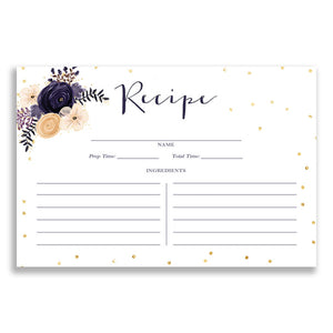 Boho Plum Floral Recipe Cards | Kerri