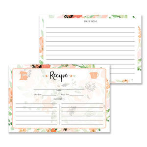 Floral Watercolor Recipe Cards Gift Set | Kaylee