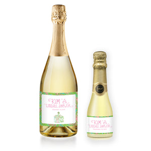 "Kim" Preppy Paisley Bridal Shower Champagne Labels