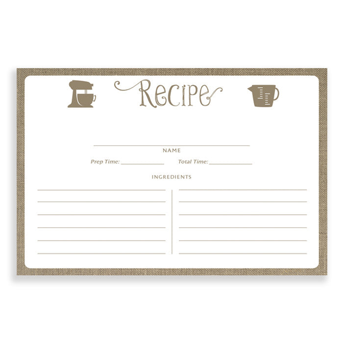 Brown Recipe Cards |  Kim Linen