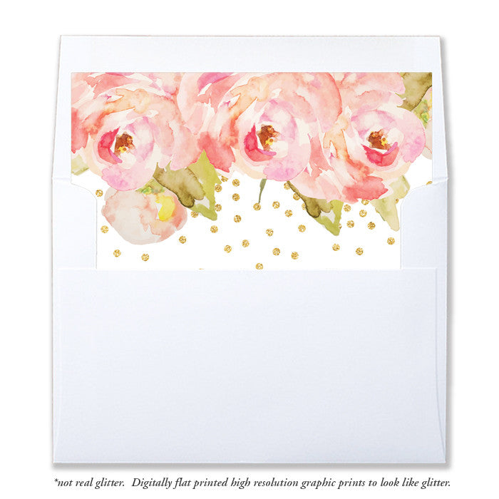 "Krissy" Pink Peony Envelope Liners